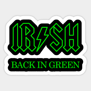 Irish - Back In Green Sticker